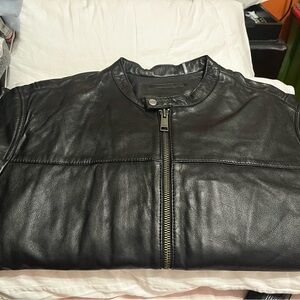 BNWT ANDREW MARC MENS BLACK LEATHER JACKET